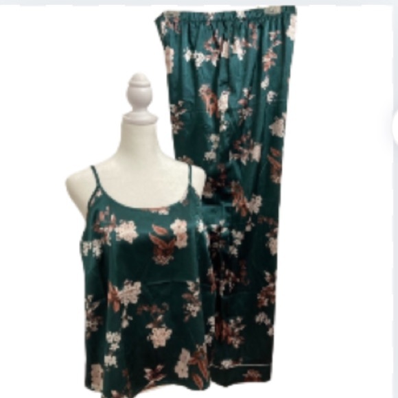 EC Ekouaer Shade of Green & White Floral Intimates Size Large - Picture 5 of 13